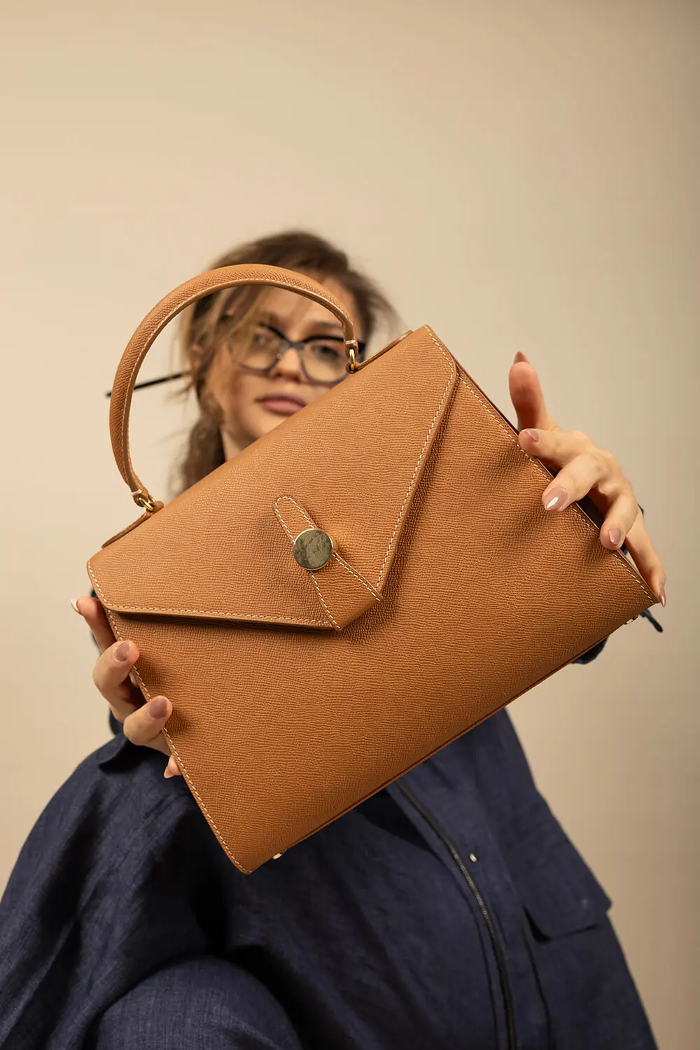 Cavallino Calf Pam Leather Handbag