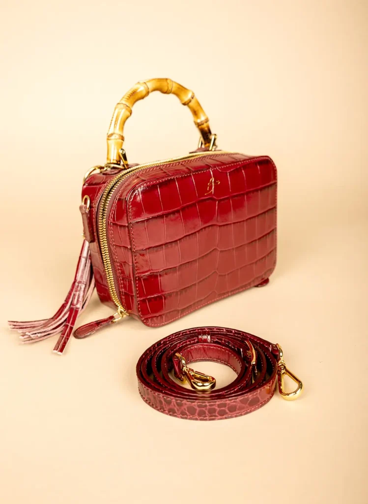 Finestra Soft Croco Print Crossbody Bag