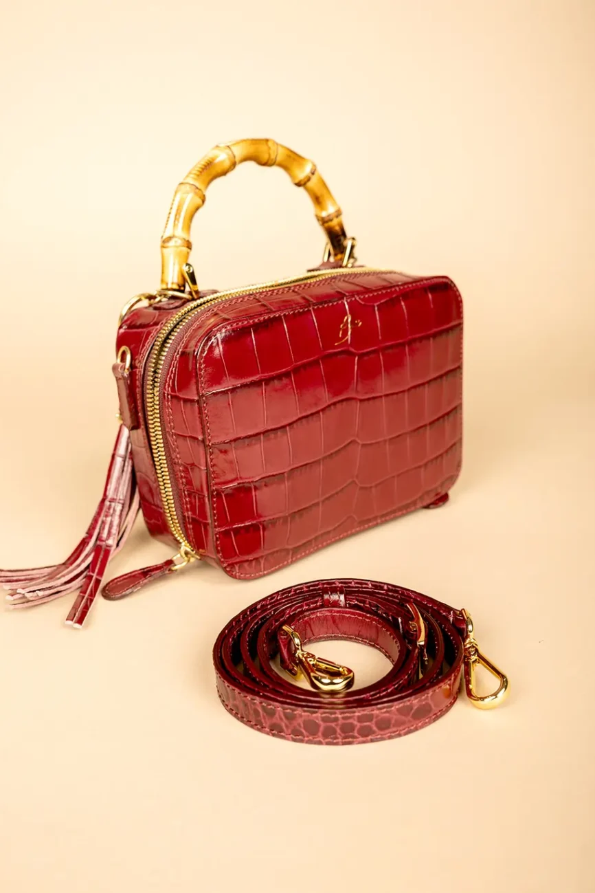 Finestra Soft Croco Print Crossbody Bag