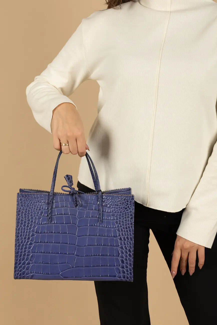 Notte Croco Print Tote Bag (2)