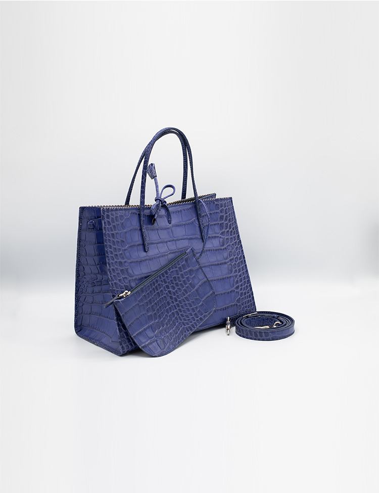 Notte Croco Print Tote Bag