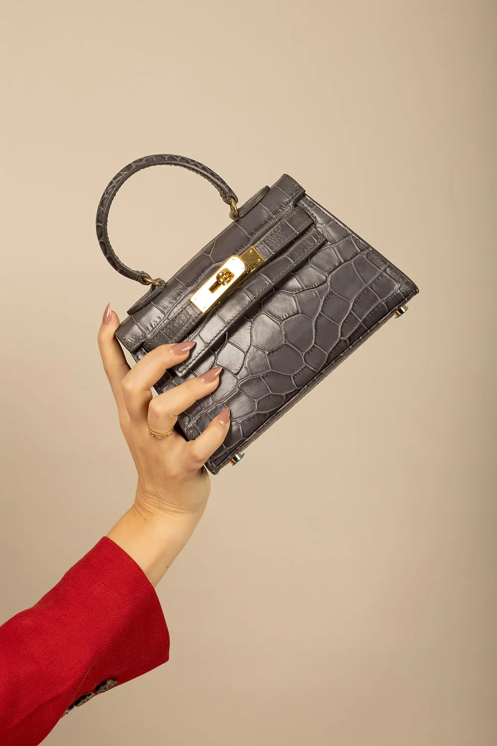 Splendore Croco Print Mini Bag (2)