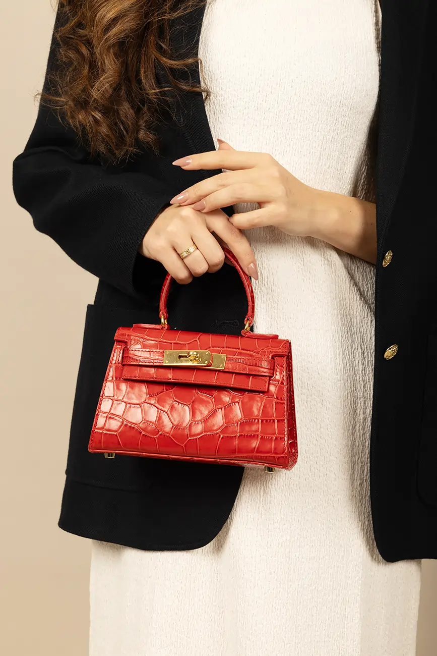 Vittoria Croco Print Mini Bag (2)