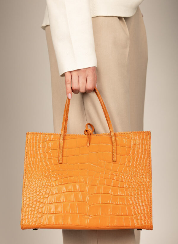 Fannie Orange Croco Print