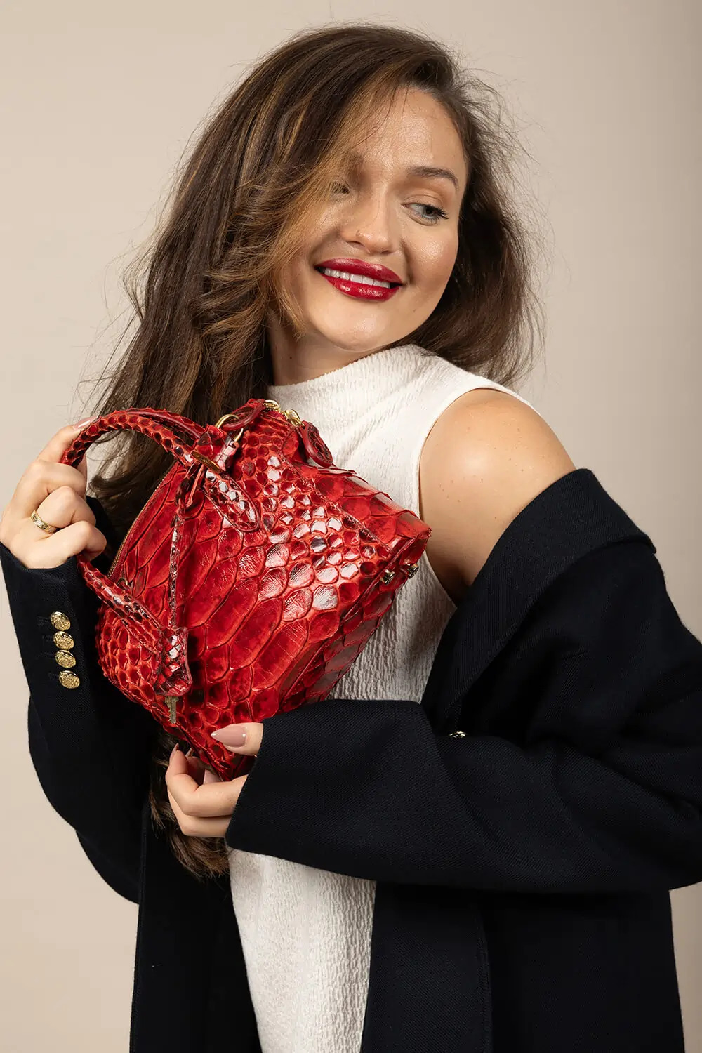 TESORO REAL PYTHON HANDBAG